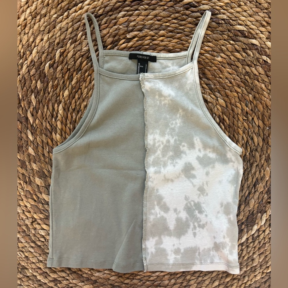 Green Split Tank Top